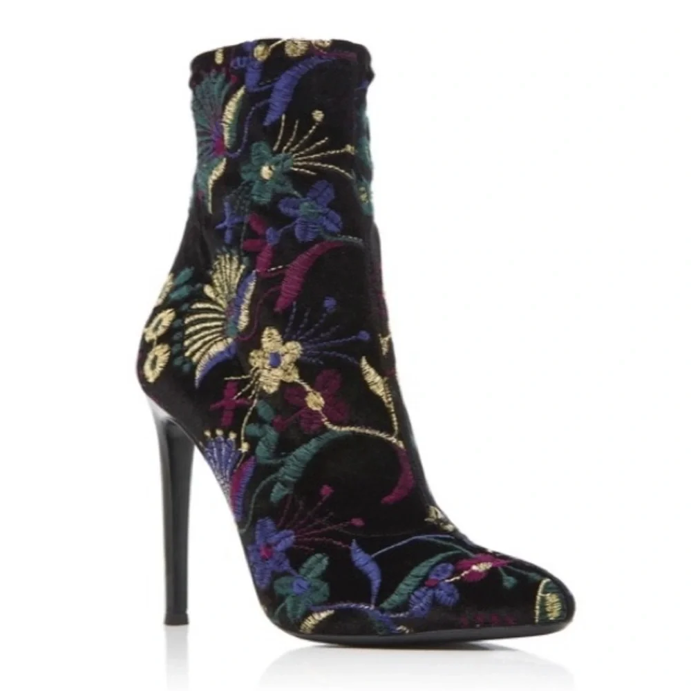 Giuseppe Zanotti Bimba Magdalena Floral Embroidered Stiletto Heeled Ankle Boots